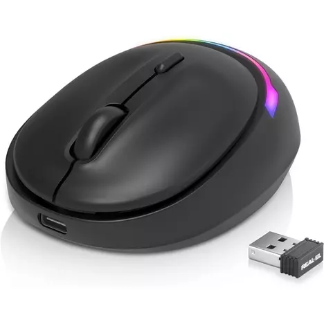 Мышка REAL-EL RM-440W Wireless/Bluetooth Black (EL123200045) - Фото 2