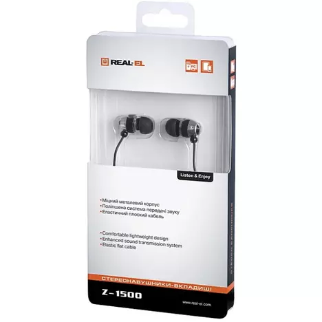 Наушники REAL-EL Z-1500 Mobile Black (EL124100034) - Фото 2
