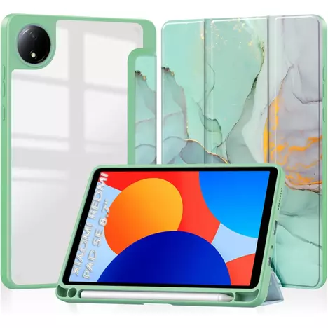 Чехол для планшета BeCover Soft Edge TPU Xiaomi Redmi Pad SE 8.7'' Green Marble (712574) - Фото 4
