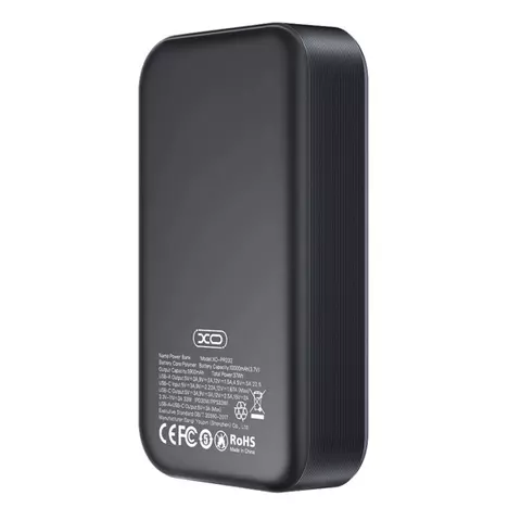 Батарея универсальная XO 10000mAh, PD/30W, QC/22.5W, PPS/33W, black (PR232_Black) - Фото 6