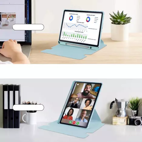 Чехол для планшета BeCover 360° Rotatable + Keyboard Samsung Tab S6 Lite (2024) 10.4'' P620/P625/P627 Light Blue (712590) - Фото 5