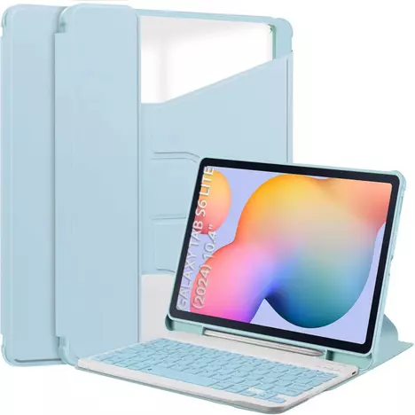 Чехол для планшета BeCover 360° Rotatable + Keyboard Samsung Tab S6 Lite (2024) 10.4'' P620/P625/P627 Light Blue (712590) - Фото 6