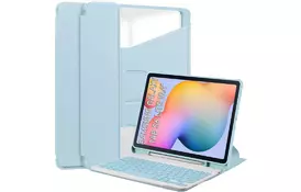 Чохол до планшета BeCover 360° Rotatable + Keyboard Samsung Tab S6 Lite 10.4 P610/P613/P615/P619 Light Blue (712407) - Фото