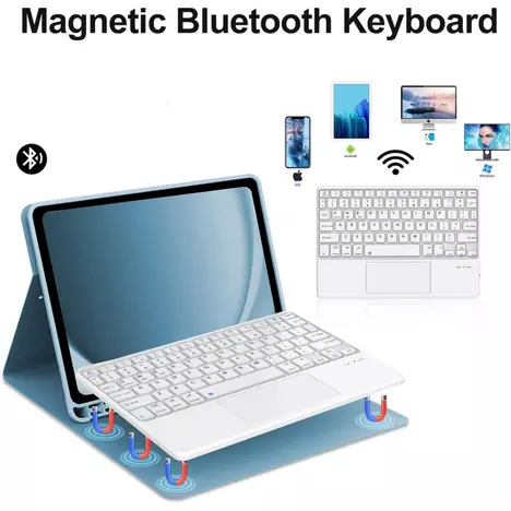 Чехол для планшета BeCover Keyboard+TouchPad Apple iPad Air 11'' M2 2024 Light Blue (712598) - Фото 7