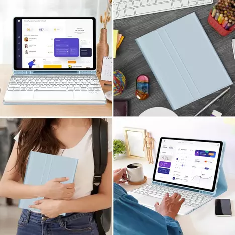 Чехол для планшета BeCover Keyboard+TouchPad Apple iPad Air 11'' M2 2024 Light Blue (712598) - Фото 5