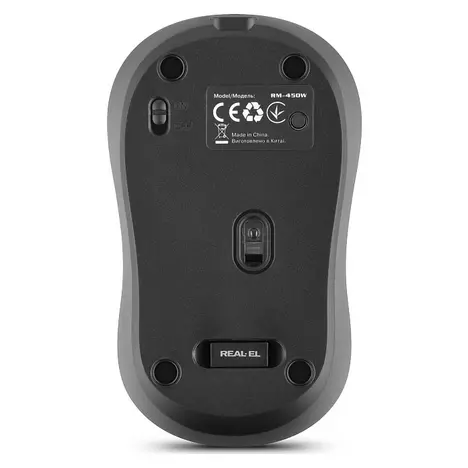 Мышка REAL-EL RM-450W Wireless/Bluetooth Black/Gray (EL123200046) - Фото 12