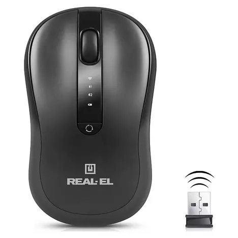 Мышка REAL-EL RM-450W Wireless/Bluetooth Black/Gray (EL123200046) - Фото 2
