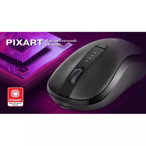 Мышка REAL-EL RM-450W Wireless/Bluetooth Black/Gray (EL123200046) - Фото 5