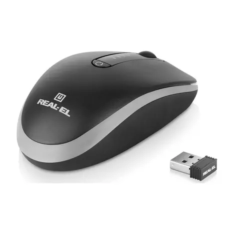 Мышка REAL-EL RM-455W Wireless/Bluetooth Black/Gray (EL123200047) - Фото 10