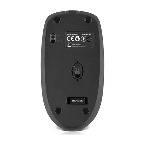 Мышка REAL-EL RM-455W Wireless/Bluetooth Black/Gray (EL123200047) - Фото 1