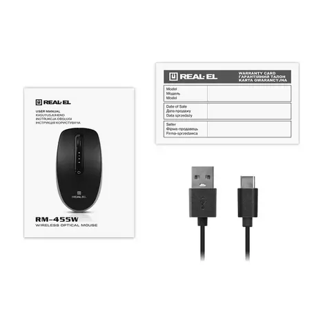 Мышка REAL-EL RM-455W Wireless/Bluetooth Black/Gray (EL123200047) - Фото 11