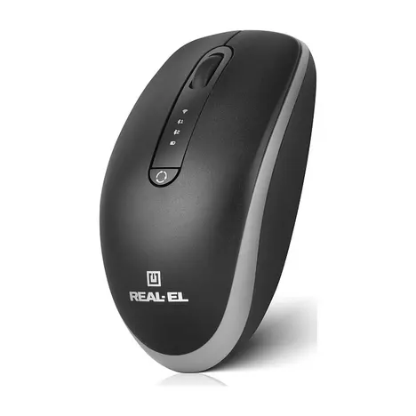 Мышка REAL-EL RM-455W Wireless/Bluetooth Black/Gray (EL123200047) - Фото 2