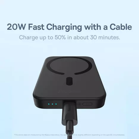 Батарея универсальная Baseus Wireless Magnetic Mini 10000mAh 20W, Black (PPCX030001\PPCXM10) (P10022100112-00) - Фото 9