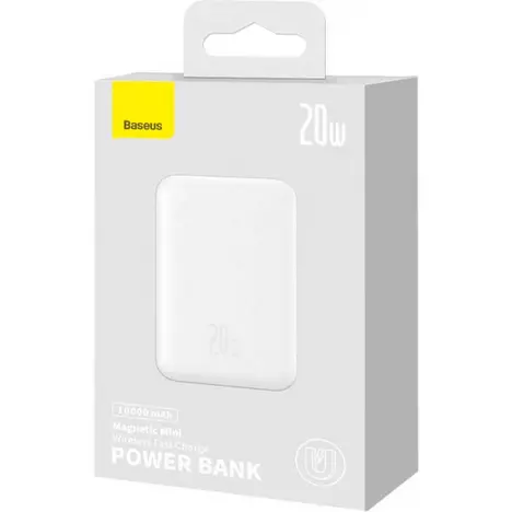Батарея универсальная Baseus Wireless Magnetic Mini 10000mAh 20W, White (PPCX030002\PPCXM10) (P10022100212-00) - Фото 7