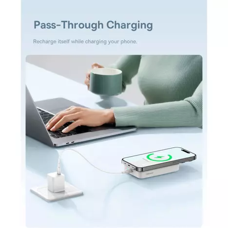 Батарея универсальная Baseus Magnetic Mini 10000mAh 30W, White (PPCX110002\PPCXM1030) (P10022105212-01) - Фото 3