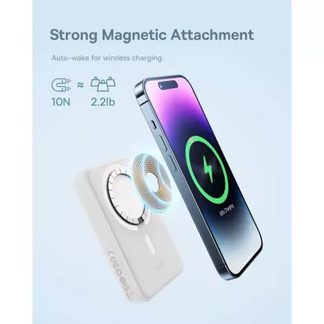 Батарея универсальная Baseus Magnetic Mini 10000mAh 30W, White (PPCX110002\PPCXM1030) (P10022105212-01) - Фото 6