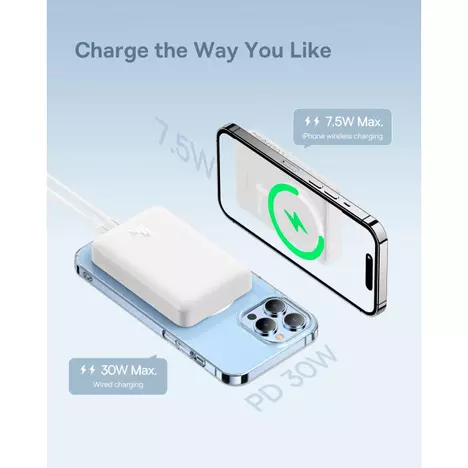Батарея универсальная Baseus Magnetic Mini 10000mAh 30W, White (PPCX110002\PPCXM1030) (P10022105212-01) - Фото 8