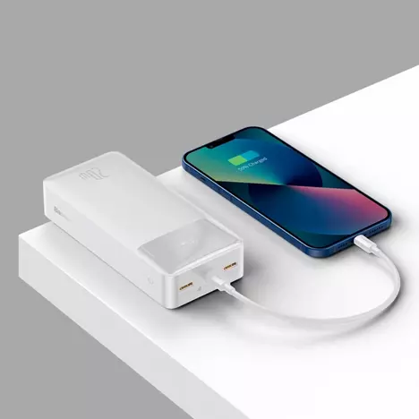 Батарея универсальная Baseus Bipow Overseas 30000mAh 20W, White (PPBD050402) - Фото 5