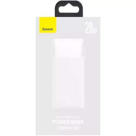 Батарея универсальная Baseus Bipow Overseas 30000mAh 20W, White (PPBD050402) - Фото 3