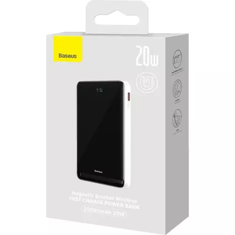 Батарея универсальная Baseus Magnetic Bracket 10000mAh 20W, White (PPCXZ10) (PPCX000002) - Фото 4