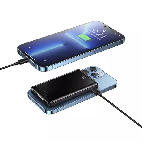 Батарея универсальная Baseus Magnetic Bracket 10000mAh 20W, White (PPCXZ10) (PPCX000002) - Фото 10