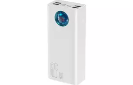 Батарея універсальна Baseus Amblight Digital Quick 30000mAh 65W, White (PPLG000102) - Фото