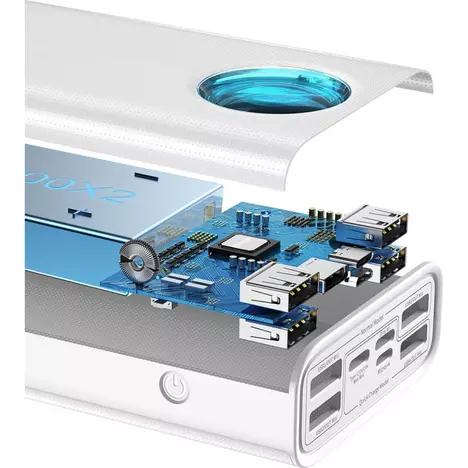 Батарея универсальная Baseus Amblight Digital Quick 30000mAh 65W, White (PPLG000102) - Фото 9
