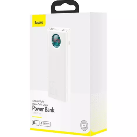Батарея универсальная Baseus Amblight Digital Quick 30000mAh 65W, White (PPLG000102) - Фото 6