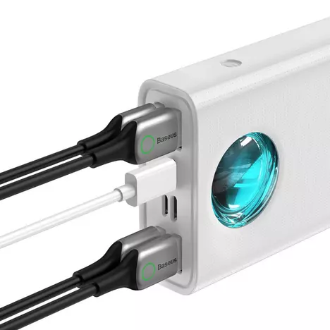 Батарея универсальная Baseus Amblight Digital Quick 30000mAh 65W, White (PPLG000102) - Фото 4