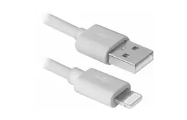 Дата кабель USB 2.0 AM to Lightning 1.0m ACH01-03BH white Defender (87479) - Фото