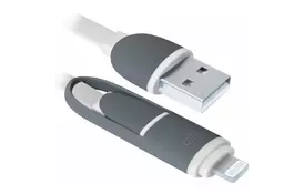 Дата кабель USB10-03BP USB - Micro USB/Lightning, white, 1m Defender (87493) - Фото