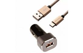 Зарядное устройство Grand-X 12-24V, Quick Charge QС3.0, + cable USB -> Type C, Cu, 3A, 1 (CH-27TC) - Фото