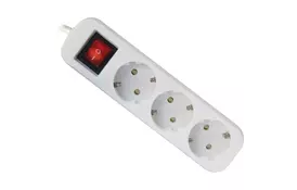 Сетевой удлинитель Defender S350 5.0 m 3 роз switch white (99235) - Фото