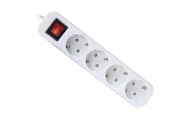 Сетевой удлинитель Defender S450 5.0 m 4 роз switch white (99239) - Фото