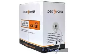 Кабель мережевий LogicPower UTP 305м cat.5e КВП(4*2*0,48)[CCA] (1770) - Фото