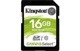 Карта памяти Kingston 16GB SDHC class 10 UHS-I Canvas Select (SDS/16GB) - Фото