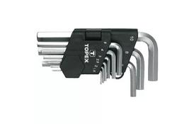 Набор инструментов Topex ключи шестигранные HEX 1.5-10 мм, 9 шт. (35D955) - Фото