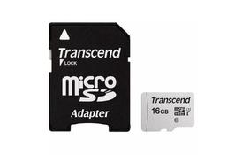 Карта памяти Transcend 16GB microSDHC class 10 UHS-I U1 (TS16GUSD300S-A) - Фото