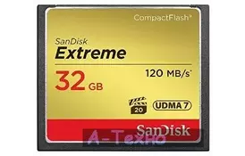 Карта памяти SANDISK CF 32GB Extreme R120/W85 MB/s (SDCFXSB-032G-G46) - Фото