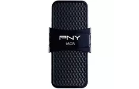 USB флеш накопичувач PNY flash 16GB Duo Link Micro Black OTG USB 3.0 (P-FD16GOTGSLMB-GE) - Фото
