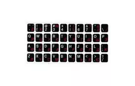Наклейка на клавиатуру черная рус/укр/анг непрозрачная - Фото