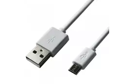 Дата кабель USB 2.0 AM to Micro 5P 1.0m White Grand-X (PM01WS) - Фото