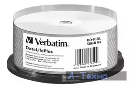 Диск BD Verbatim DL 50Gb 6x Cake 25 Printable (43749) - Фото