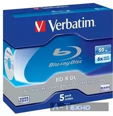 Диск BD Verbatim DL 50Gb 6x Jewel Case 5шт (43748)