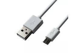 Дата кабель USB 2.0 AM to Micro 5P 1.0m White Grand-X (PM01W) - Фото