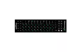 Наклейка на клавиатуру Grand-X 68 keys UA green, Latin white (GXDGUA) - Фото