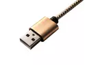Дата кабель USB 2.0 AM to Micro 5P 1.0m Yellow-Black/Gold Grand-X (FM01YBG)