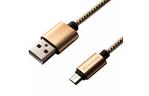 Дата кабель USB 2.0 AM to Micro 5P 1.0m Yellow-Black/Gold Grand-X (FM01YBG)