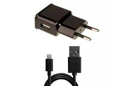 Зарядное устройство Grand-X 1*USB, 1A, Black, + cable USB -> Lightning, Cu, 2.1А, 1m (CH765LTB) - Фото