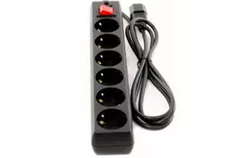 Фільтр живлення PATRON 1m (SP-63U), 6 розеток BLACK (EXT-PN-SP-63U) - Фото